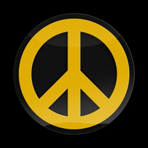 Magnetic Car Grille 3D Acrylic Badge-Peace Yellow