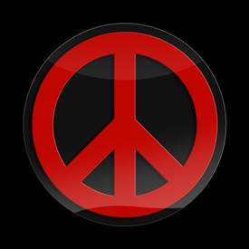 Magnetic Car Grille 3D Acrylic Badge-Peace Red
