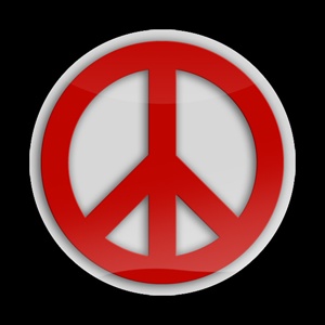 Magnetic Car Grille 3D Acrylic Badge-Peace Red