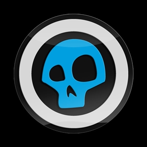 Magnetic Car Grille 3D Acrylic Badge-Skull 01 Blue