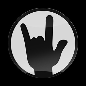 Magnetic Car Grille 3D Acrylic Badge-Rock On White