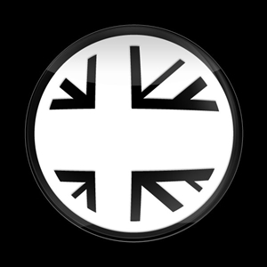 Magnetic Car Grille 3D Acrylic Badge-Flag BlackJack White