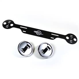 Aluminum License Plate Badgebar-Black with Two Chrome Badge Holders